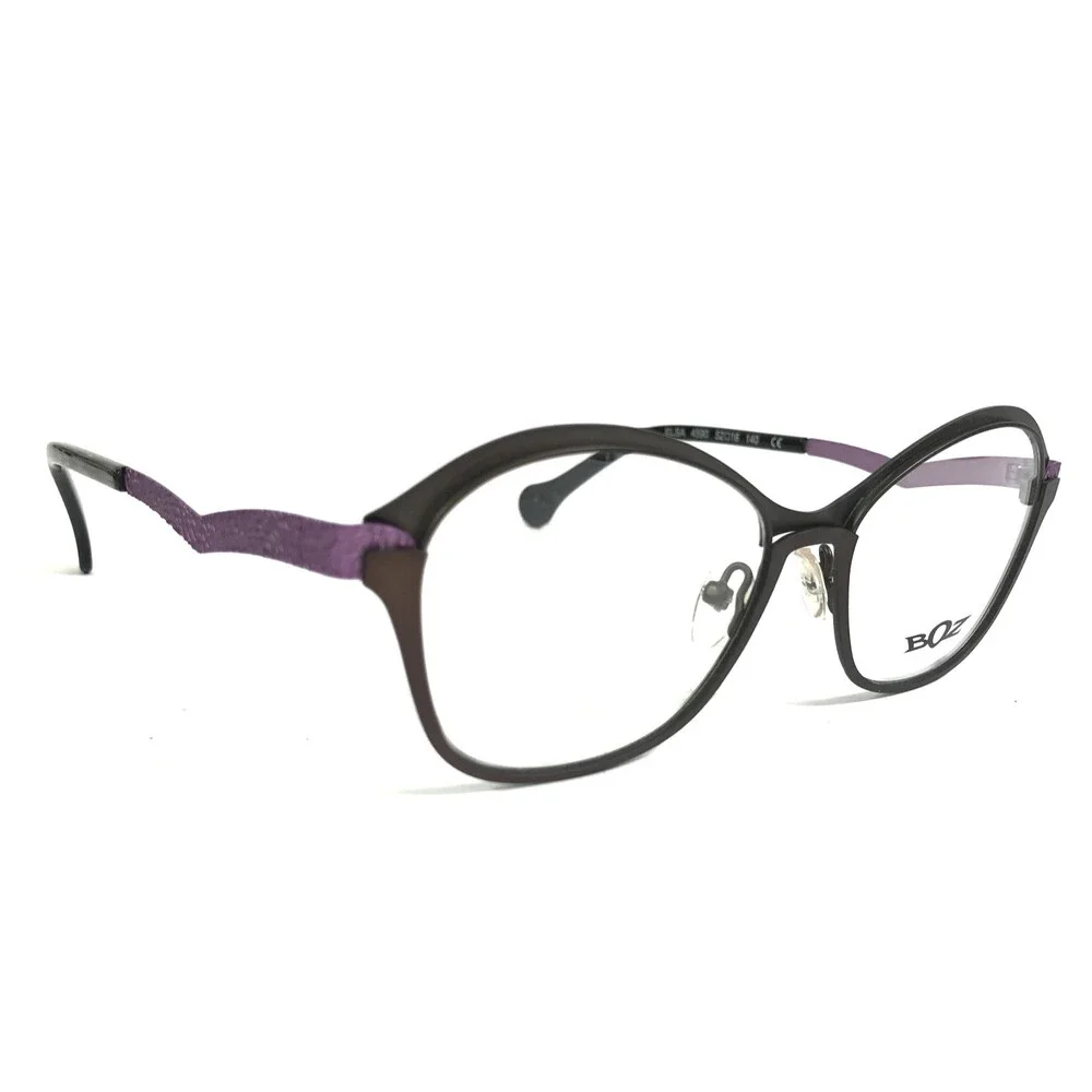 BOZ Eyeglasses Frames ELSA 4590 Khaki Brown Parma Matte Gray Purple 52-16-140